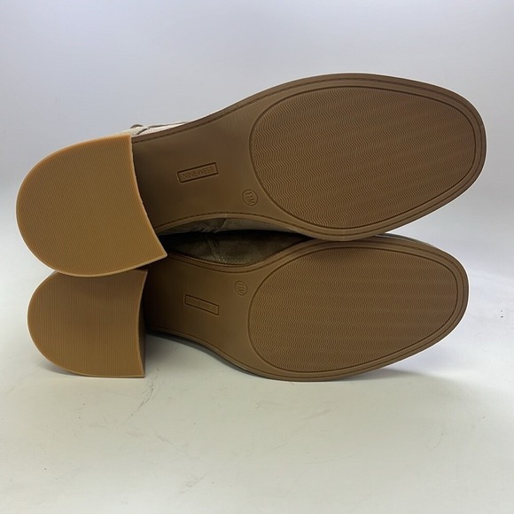 Nine West Taupe Suede Buckle Wrap Block Heel Ankle Boots Womens 11M - Picture 7 of 11